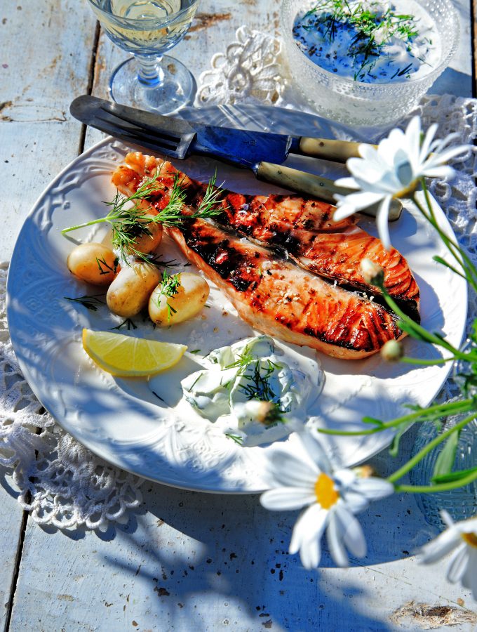 Halstrad gravlax med kall gurksås