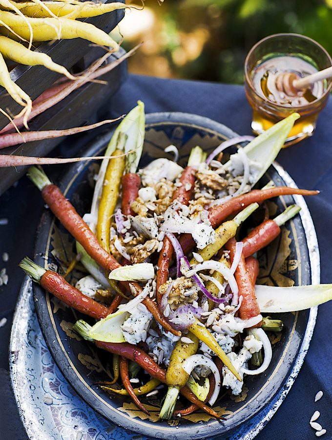 Rostad morotssallad med gorgonzola